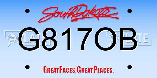 G817OB South Dakota License Plate