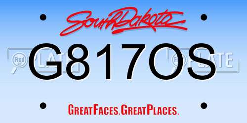 G817OS South Dakota License Plate