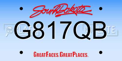 G817QB South Dakota License Plate