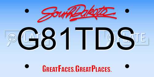 G81TDS South Dakota License Plate