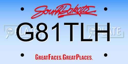 G81TLH South Dakota License Plate