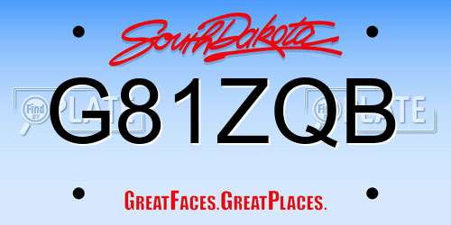 G81ZQB South Dakota License Plate