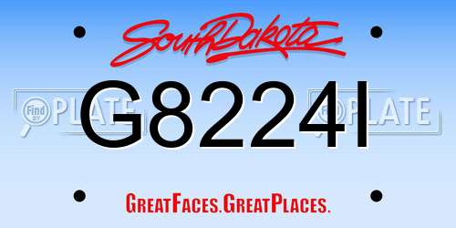 G8224I South Dakota License Plate