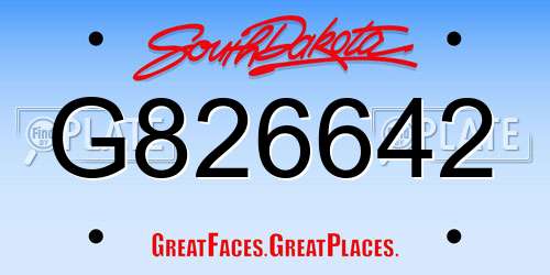 G826642 South Dakota License Plate