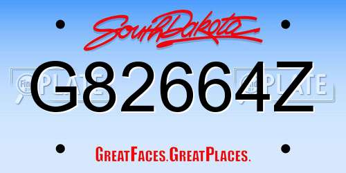 G82664Z South Dakota License Plate