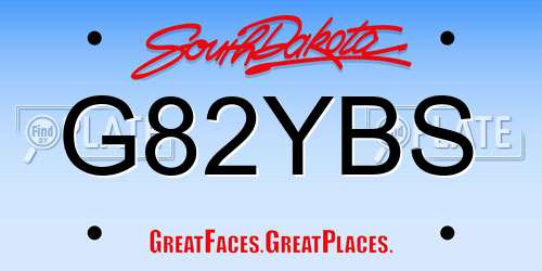 G82YBS South Dakota License Plate