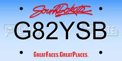 G82YSB South Dakota License Plate