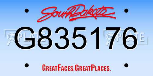 G835176 South Dakota License Plate