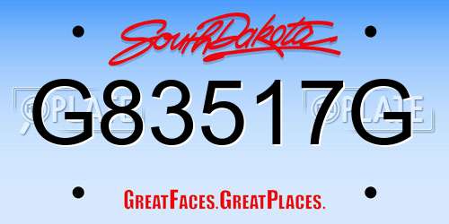 G83517G South Dakota License Plate