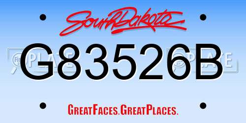 G83526B South Dakota License Plate