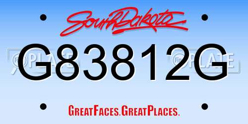 G83812G South Dakota License Plate