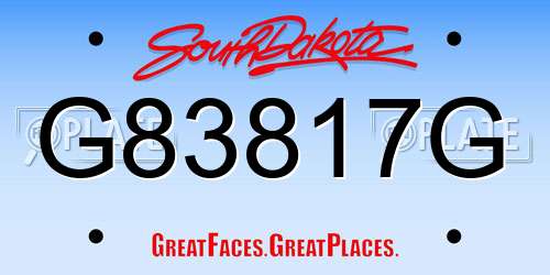 G83817G South Dakota License Plate
