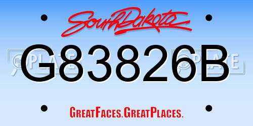G83826B South Dakota License Plate