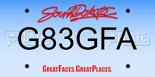 G83GFA South Dakota License Plate