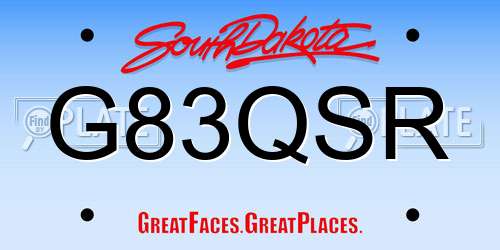 G83QSR South Dakota License Plate