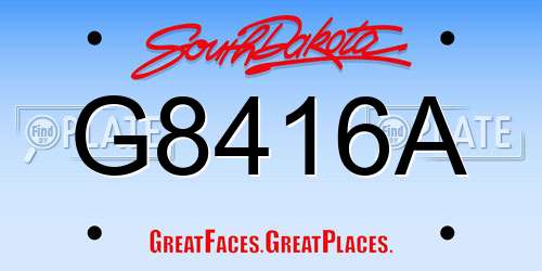 G8416A South Dakota License Plate