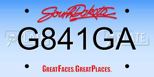 G841GA South Dakota License Plate