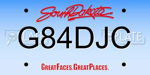 G84DJC South Dakota License Plate
