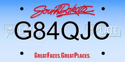 G84QJC South Dakota License Plate