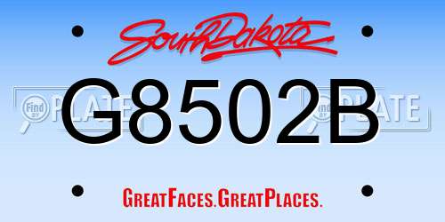 G8502B South Dakota License Plate