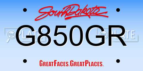 G850GR South Dakota License Plate