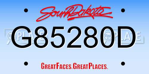 G85280D South Dakota License Plate