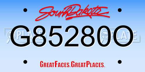 G85280O South Dakota License Plate