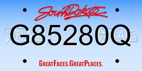 G85280Q South Dakota License Plate