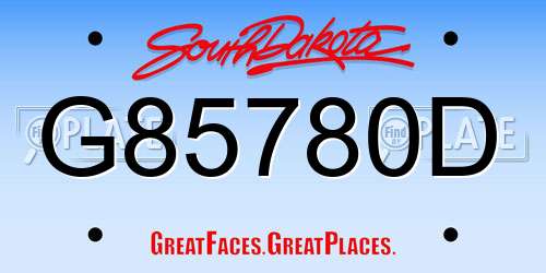 G85780D South Dakota License Plate