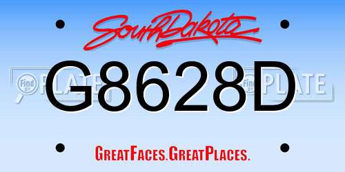 G8628D South Dakota License Plate