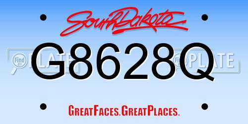 G8628Q South Dakota License Plate