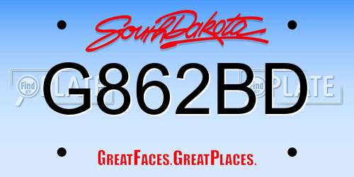 G862BD South Dakota License Plate