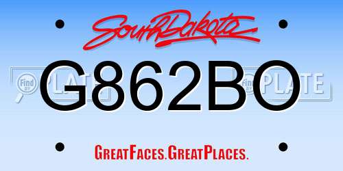 G862BO South Dakota License Plate