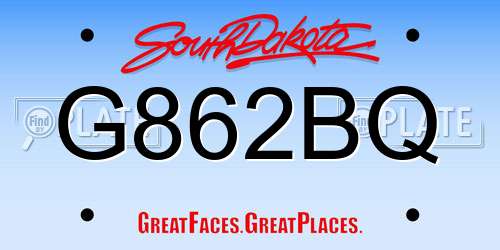 G862BQ South Dakota License Plate