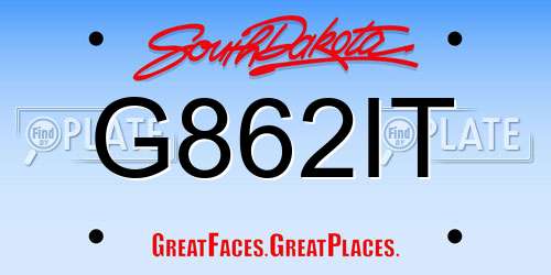 G862IT South Dakota License Plate