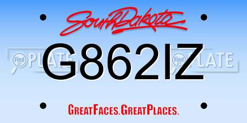 G862IZ South Dakota License Plate