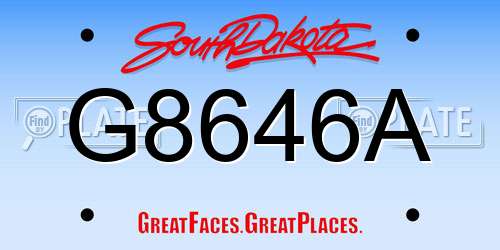 G8646A South Dakota License Plate