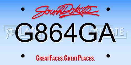 G864GA South Dakota License Plate