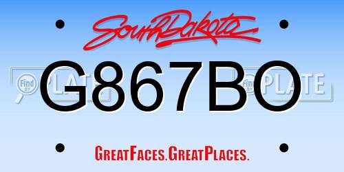 G867BO South Dakota License Plate