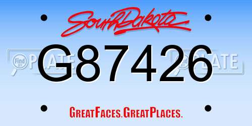 G87426 South Dakota License Plate