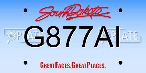 G877AI South Dakota License Plate