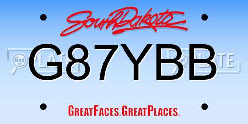 G87YBB South Dakota License Plate