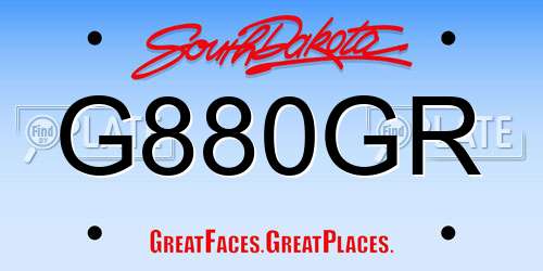 G880GR South Dakota License Plate