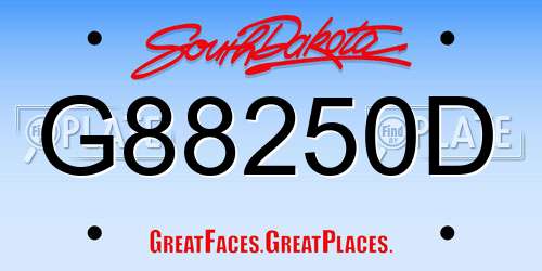 G88250D South Dakota License Plate