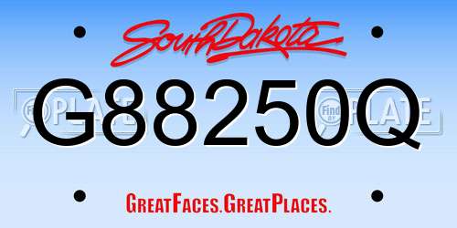 G88250Q South Dakota License Plate