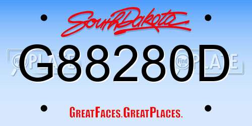 G88280D South Dakota License Plate
