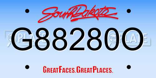 G88280O South Dakota License Plate