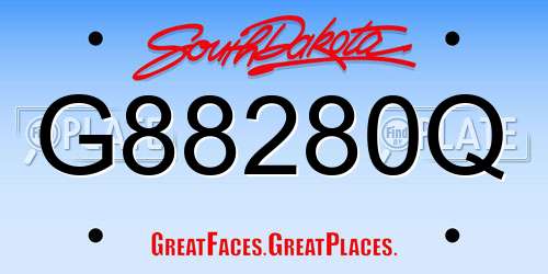 G88280Q South Dakota License Plate