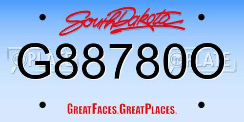 G88780O South Dakota License Plate
