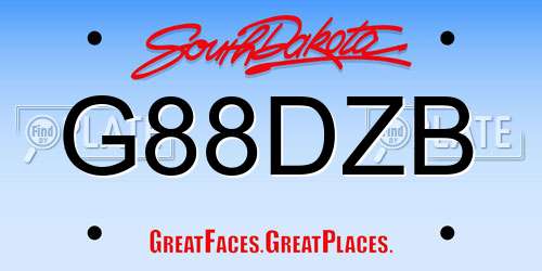 G88DZB South Dakota License Plate
